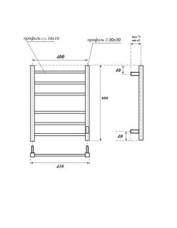 Полотенцесушитель электрический APEXTERMO Terra TR00164WM 600x400 белый матовый